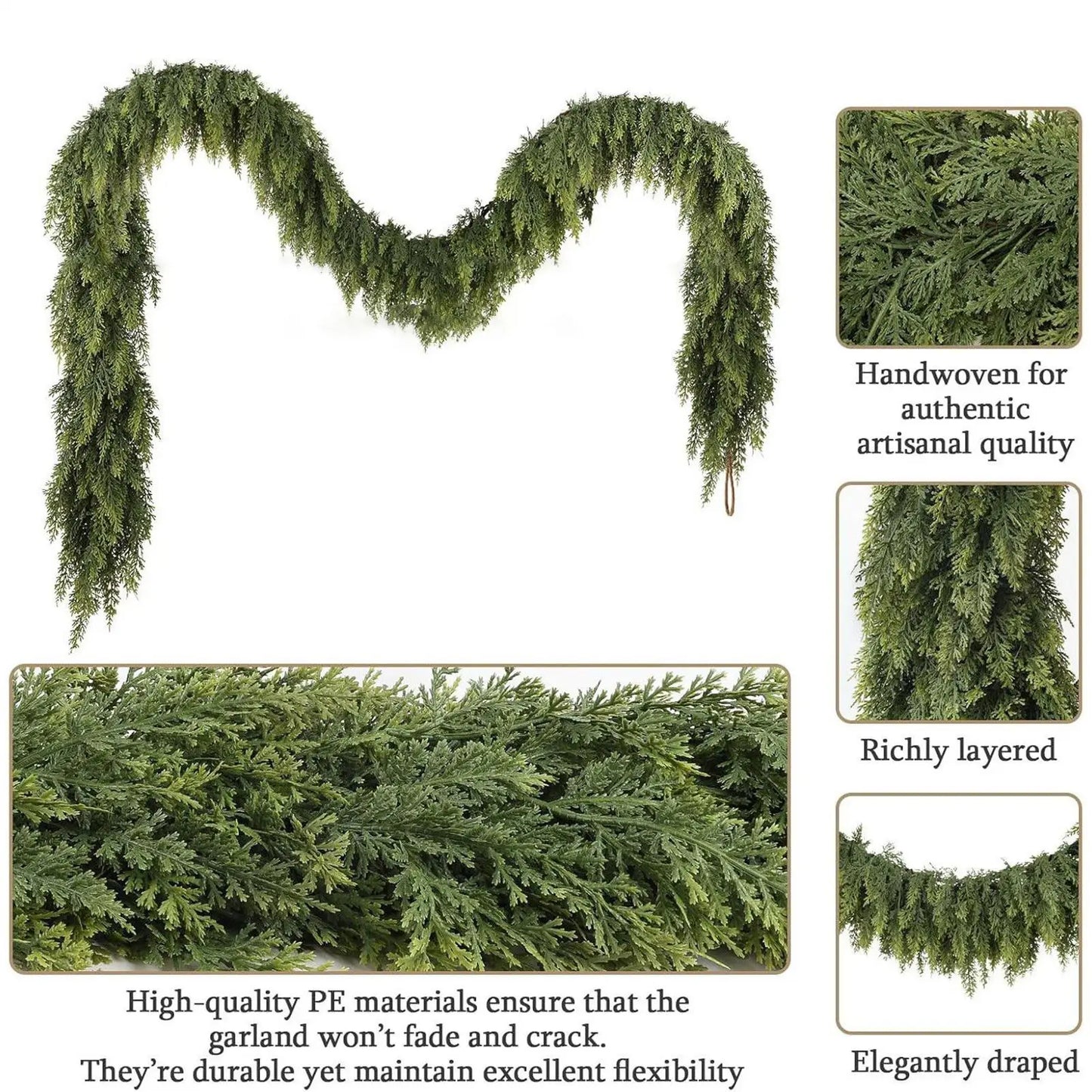 Artificial Cedar Christmas Garland