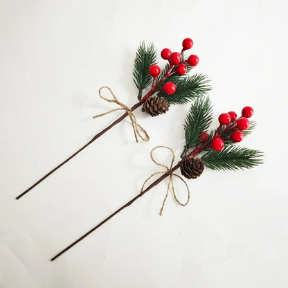 Christmas Artificial Berry &amp; Pine Needle Stems