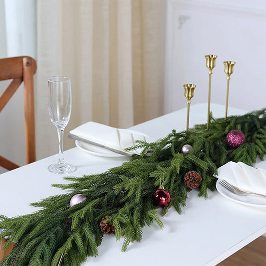 2-Piece Artificial Norfolk Pine Garland Set