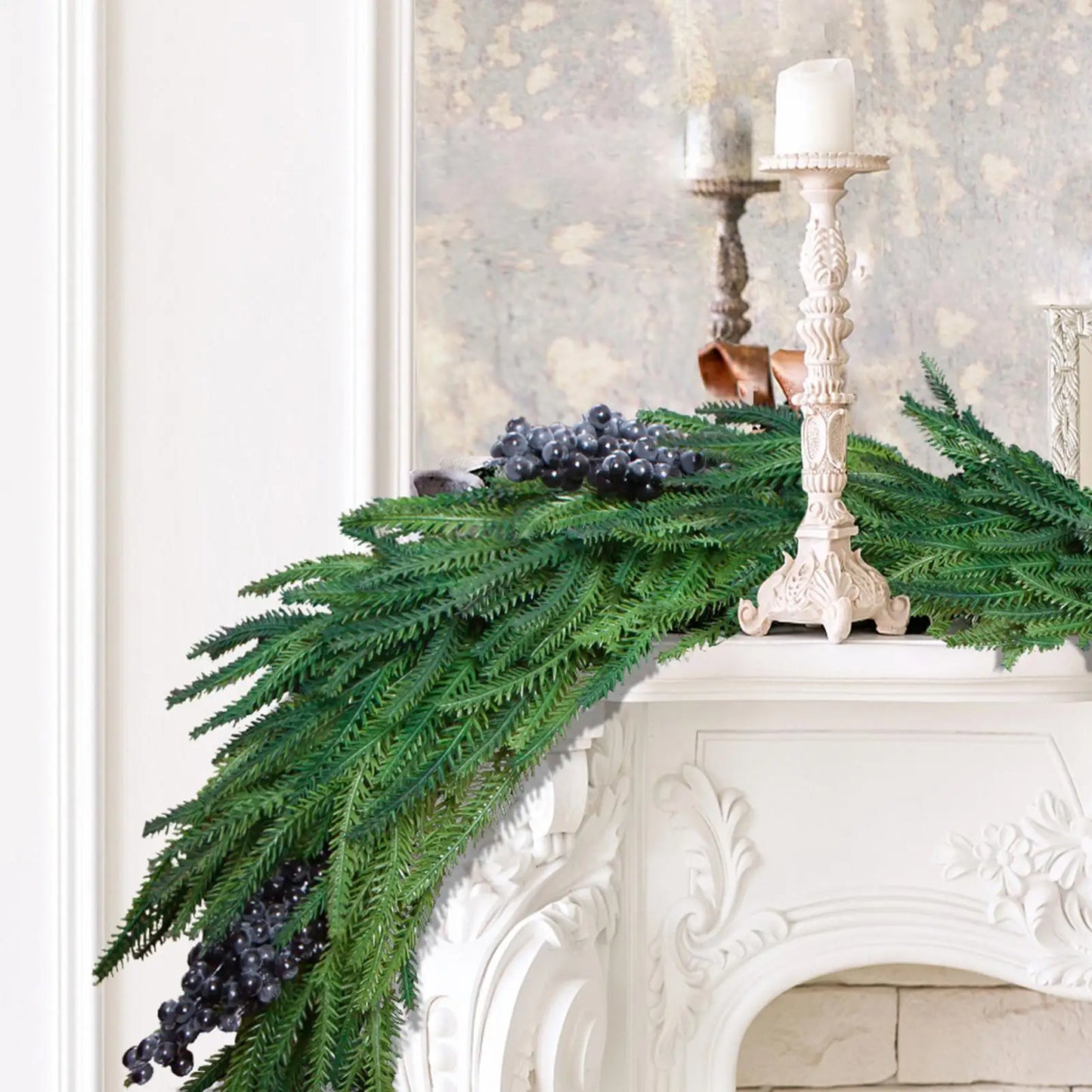Artificial Greenery Garland with Berries – 70 in