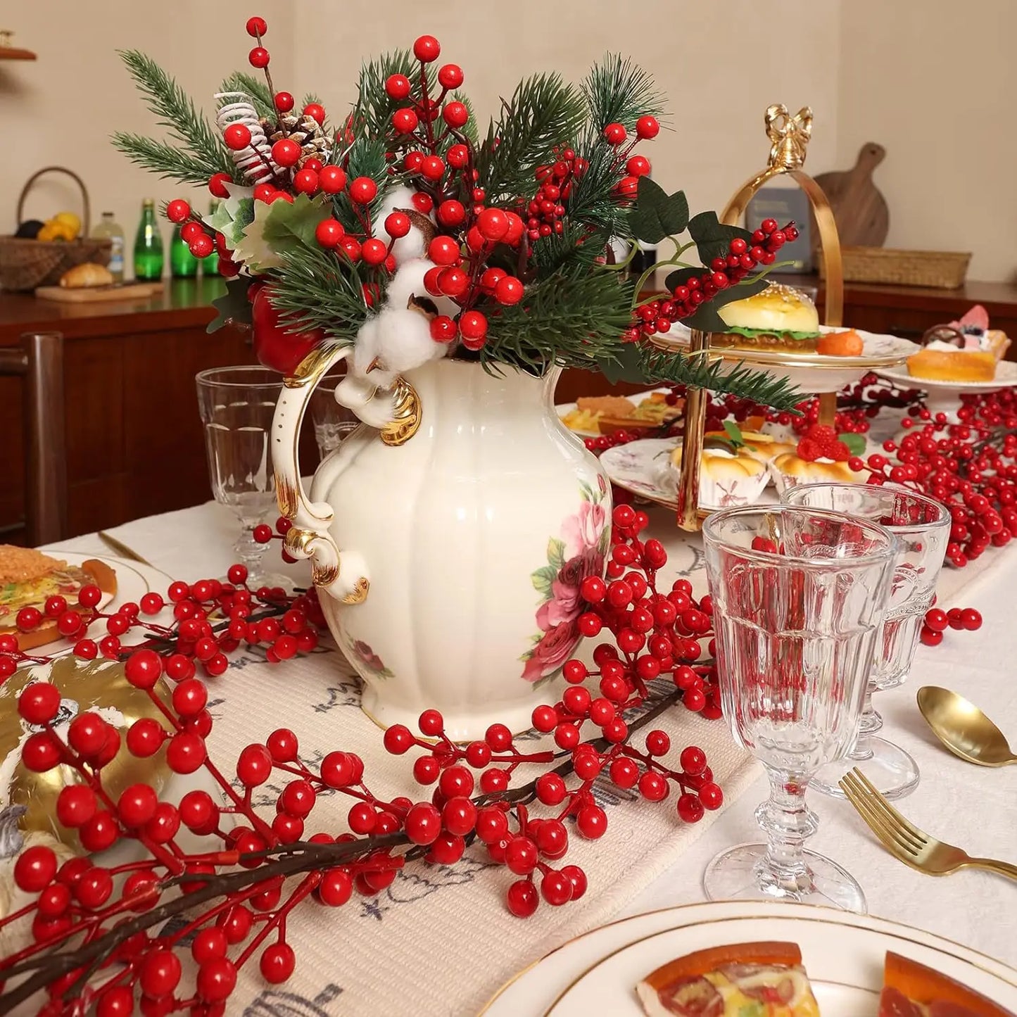 Frosted Pine & Berry Christmas Garland