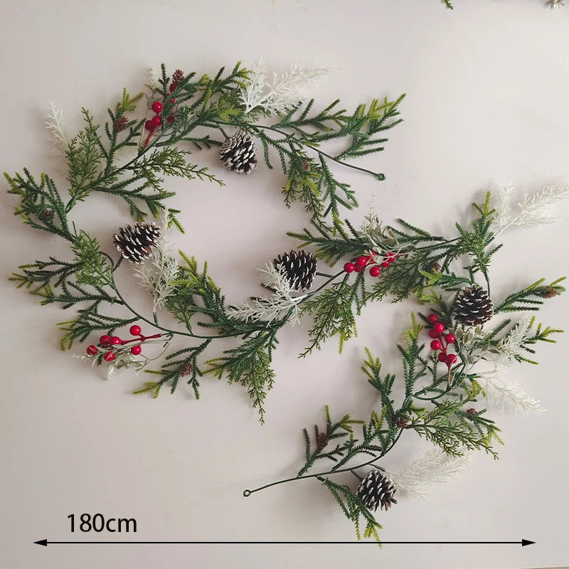 Frosted Pine & Berry Christmas Garland