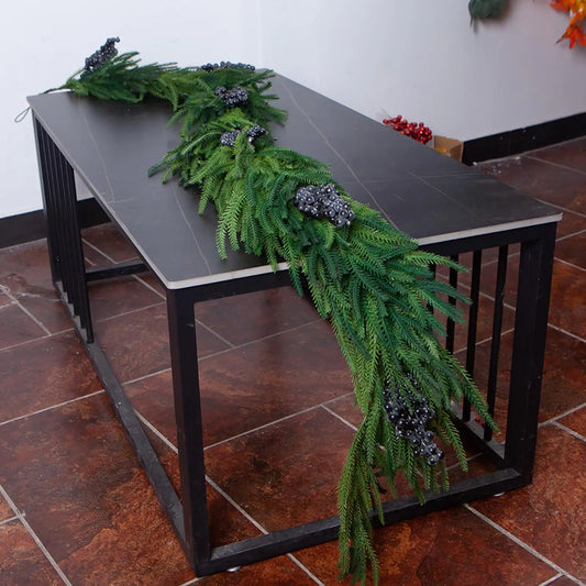 Artificial Greenery Garland with Berries – 70 in