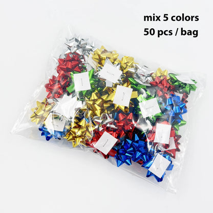 🎀 Mini Gift Bows – 50-Pack of Shiny Star Stickers