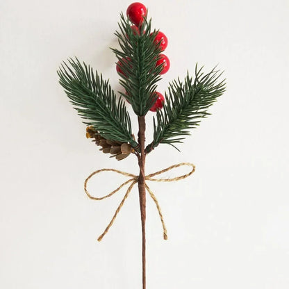 Christmas Artificial Berry &amp; Pine Needle Stems